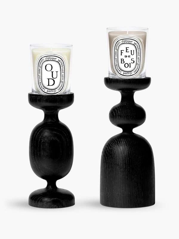 Black Column candle holder - For classic candles