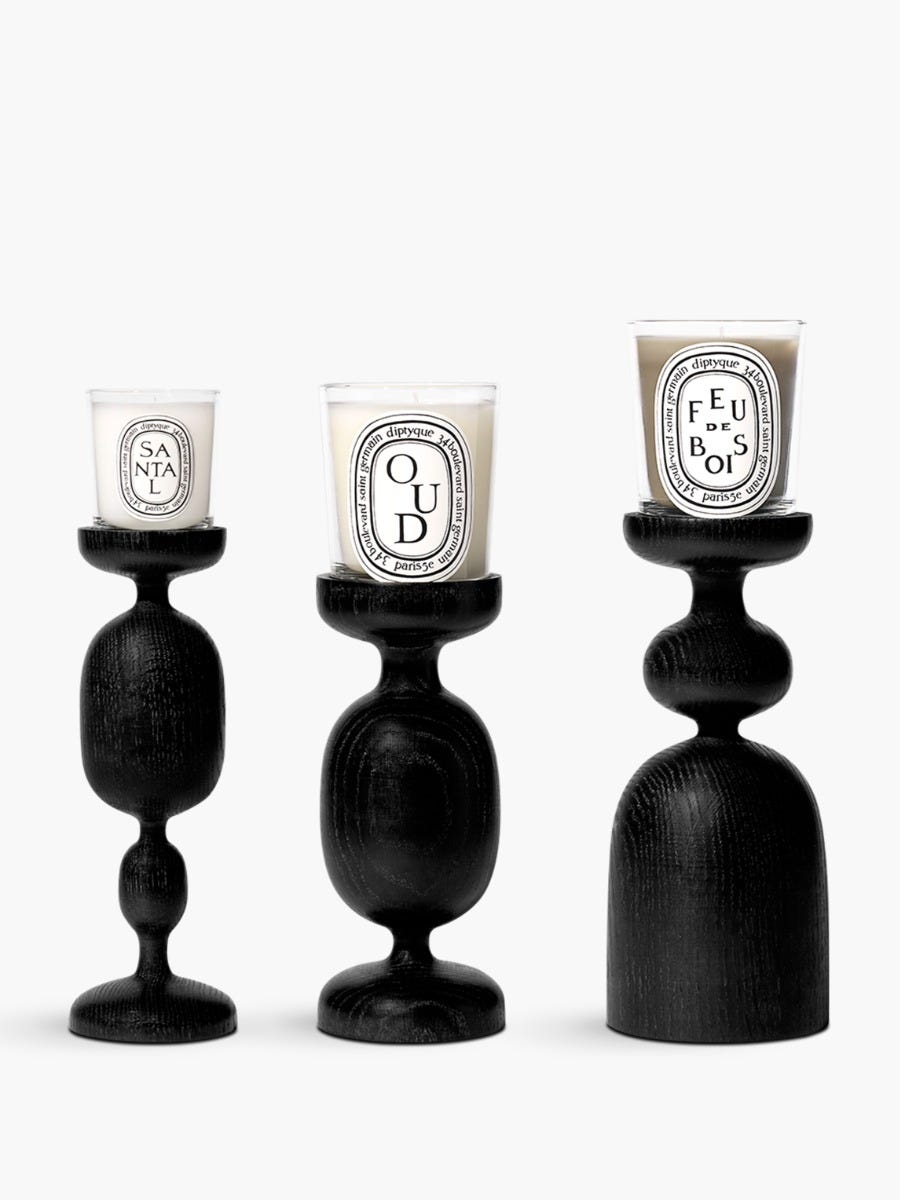 Black Column candle holder - For classic candles