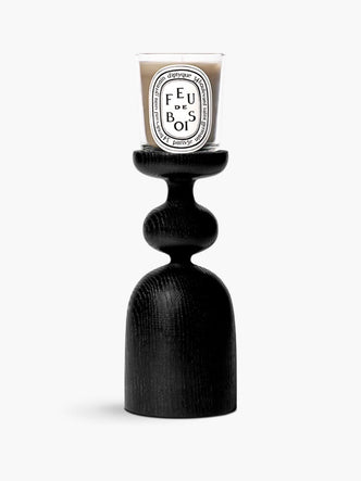 Black Pillar candle holder - For classic candles