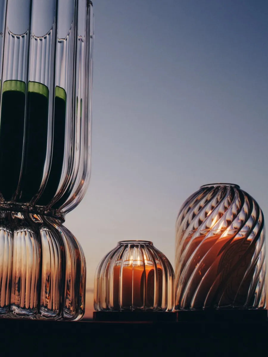 Ribbed candle holder - For miniature candles