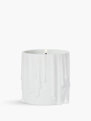 White Melted Wax candle holder - For classic candles